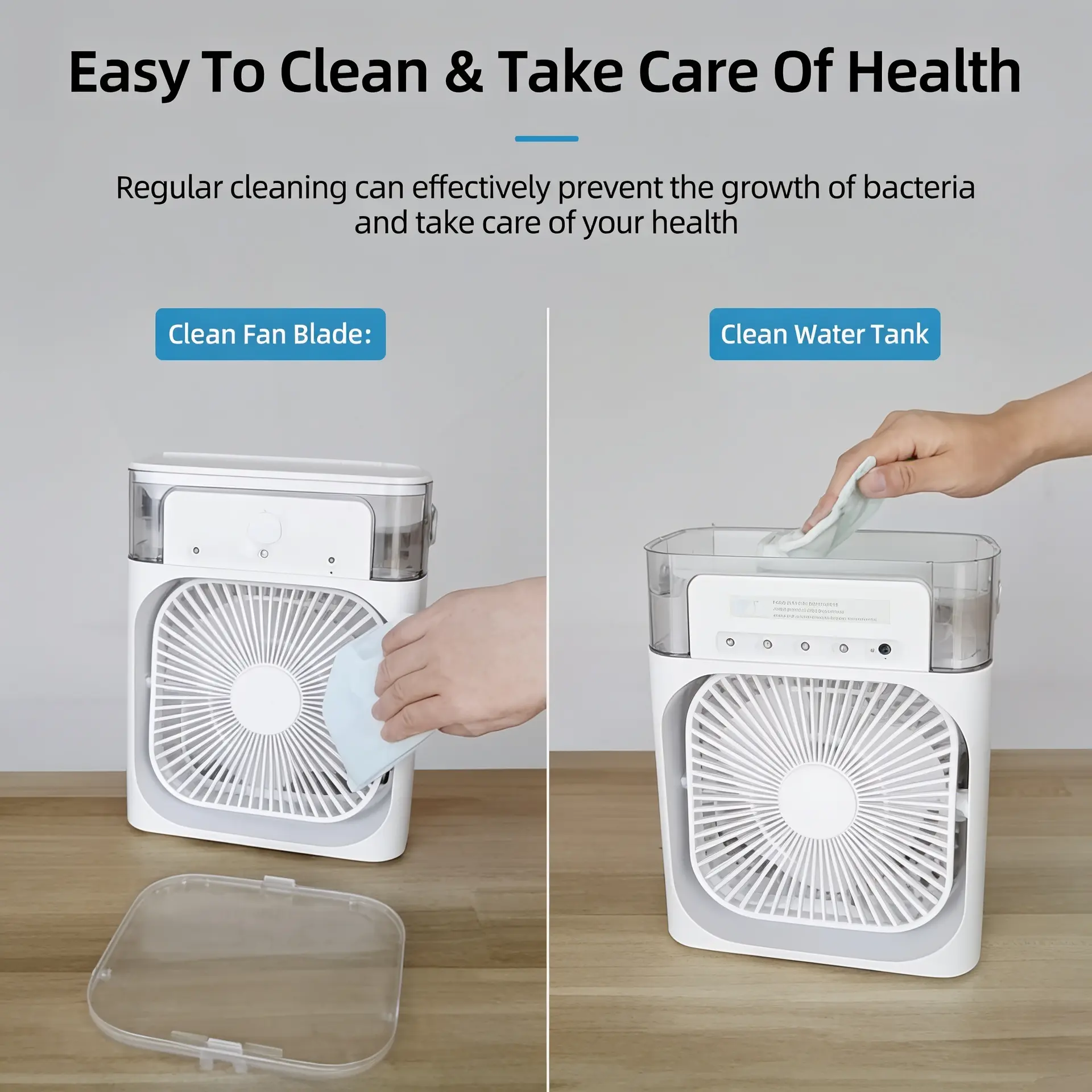 Portable Mini Air Cooler with Humidifier & LED Night Light - Image 2
