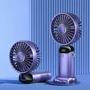 Portable Rechargeable Handheld Fan with Digital Display