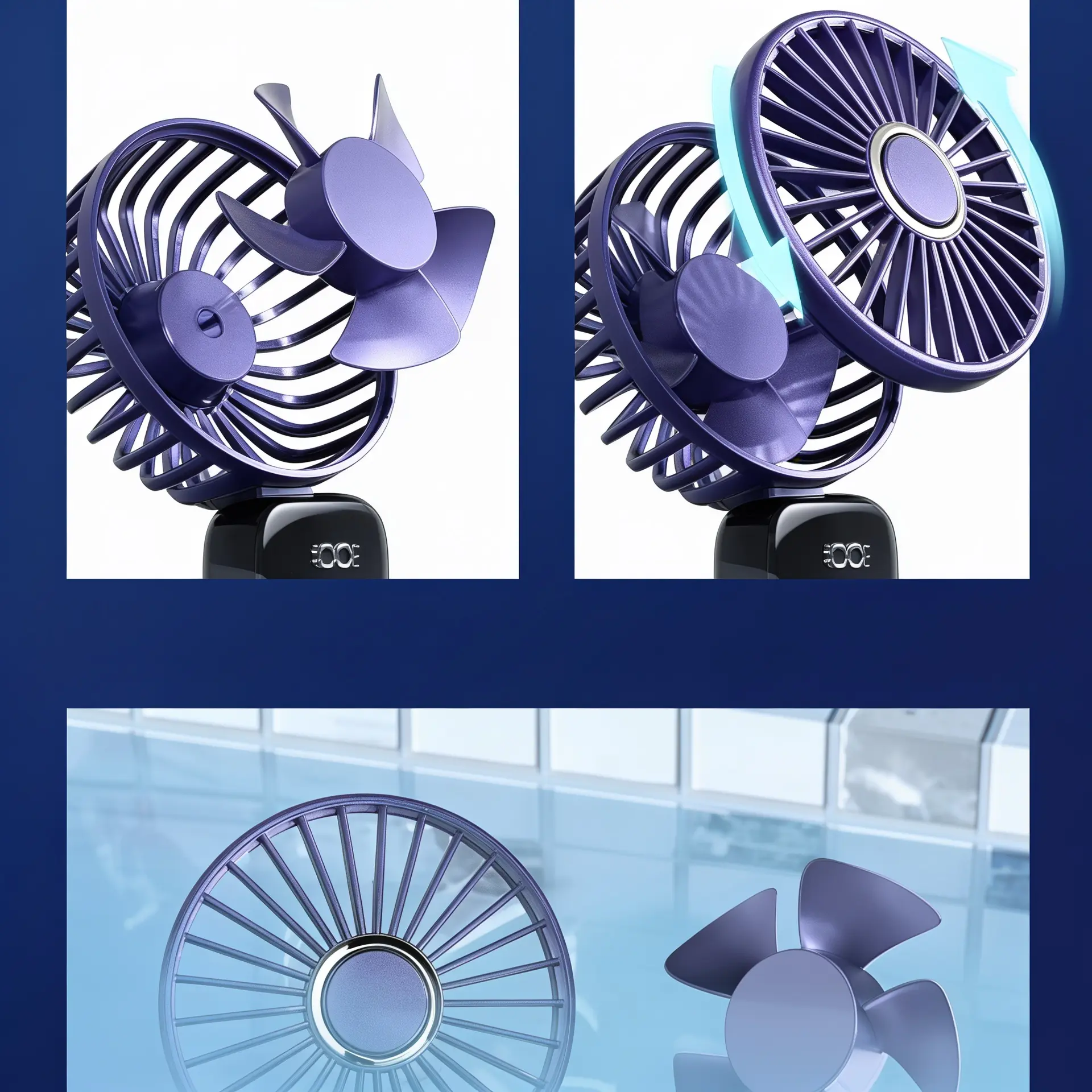 Portable Rechargeable Handheld Fan with Digital Display - Image 5