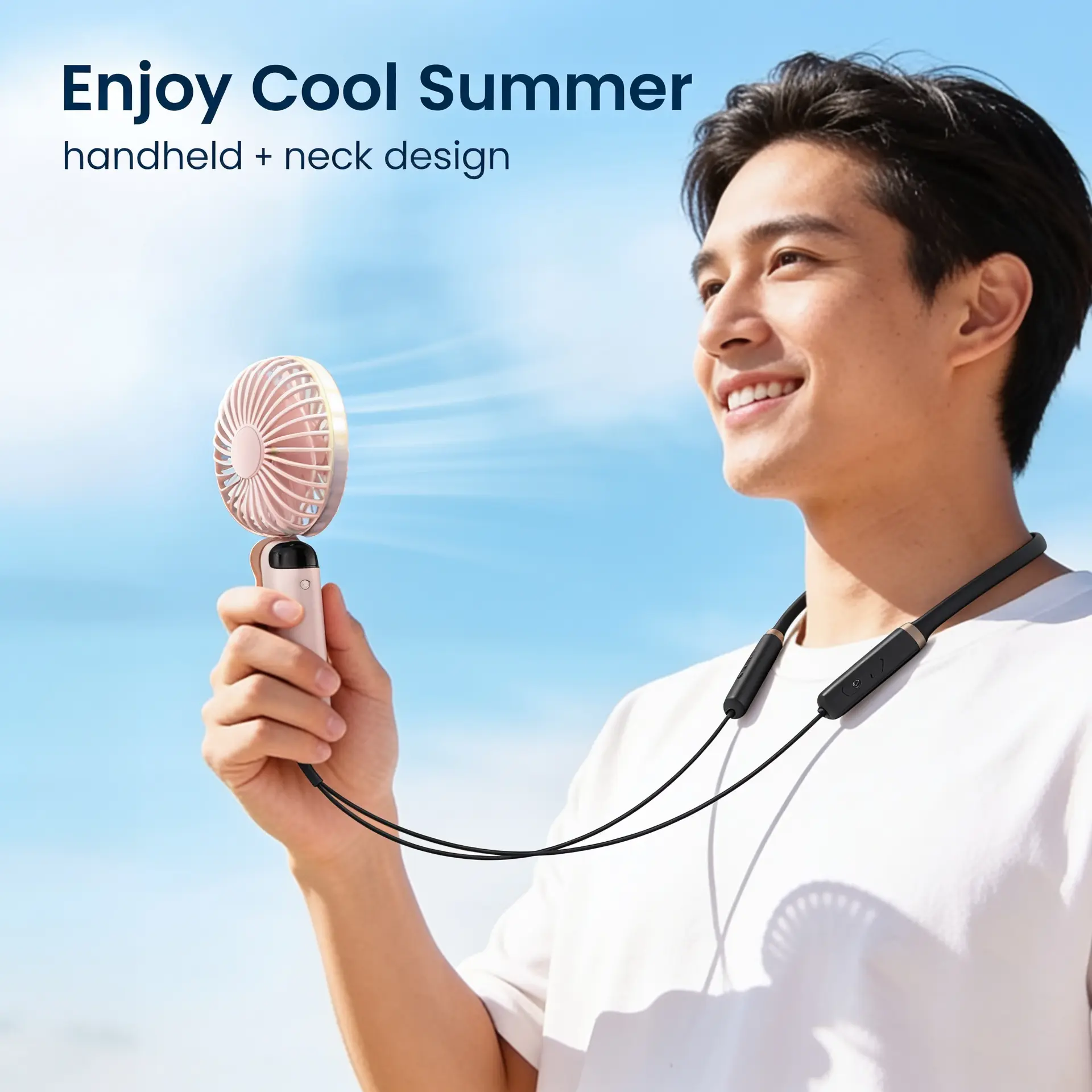 Portable Rechargeable Handheld Fan with Digital Display - Image 10