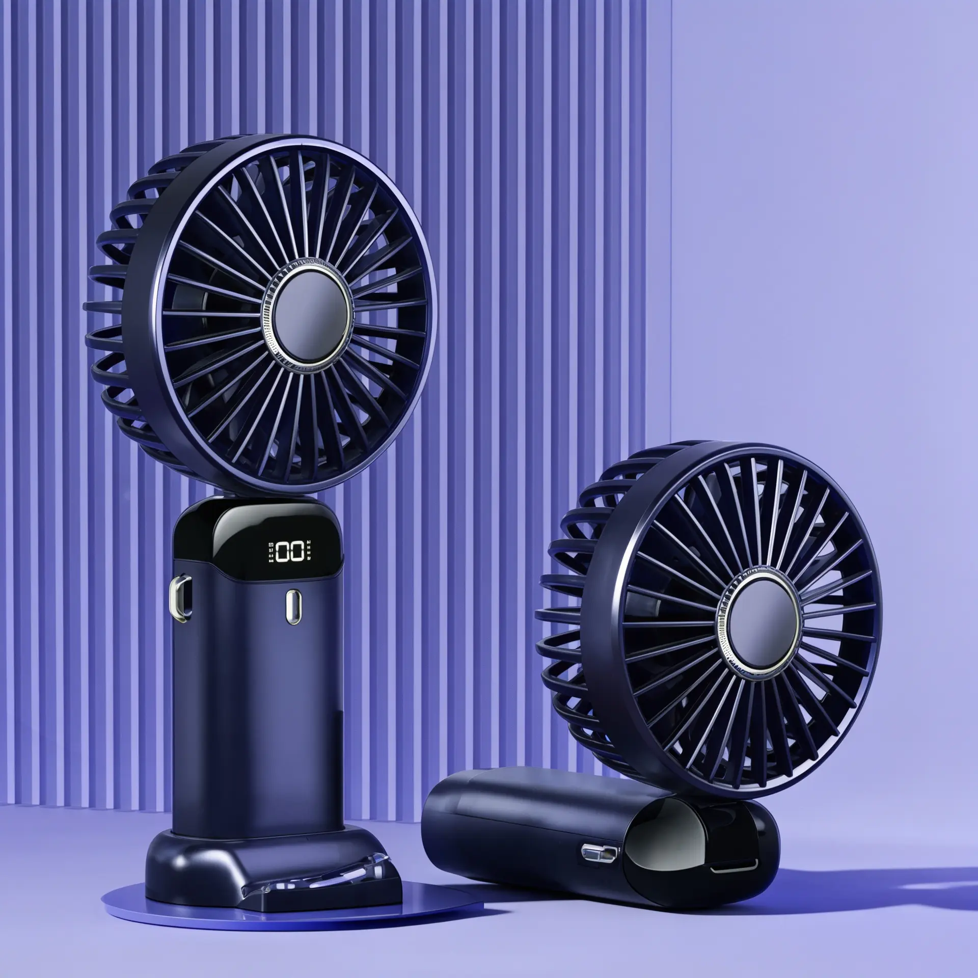 Portable Rechargeable Handheld Fan with Digital Display - Image 9