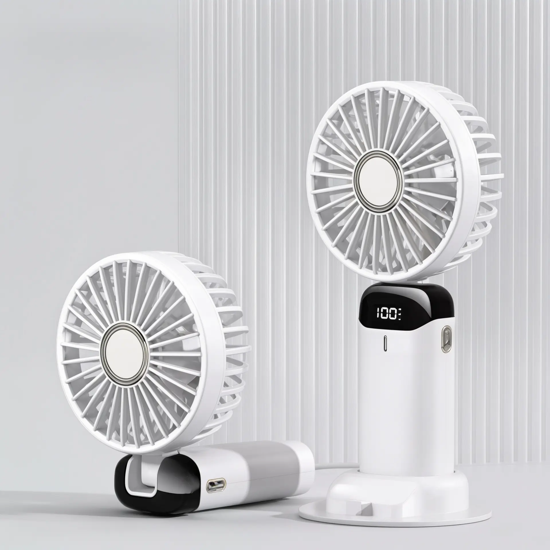 Portable Rechargeable Handheld Fan with Digital Display - Image 8